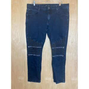 I.N.C International Concepts Stockholm Skinny Embellished Beads & Zipper 36W 30L